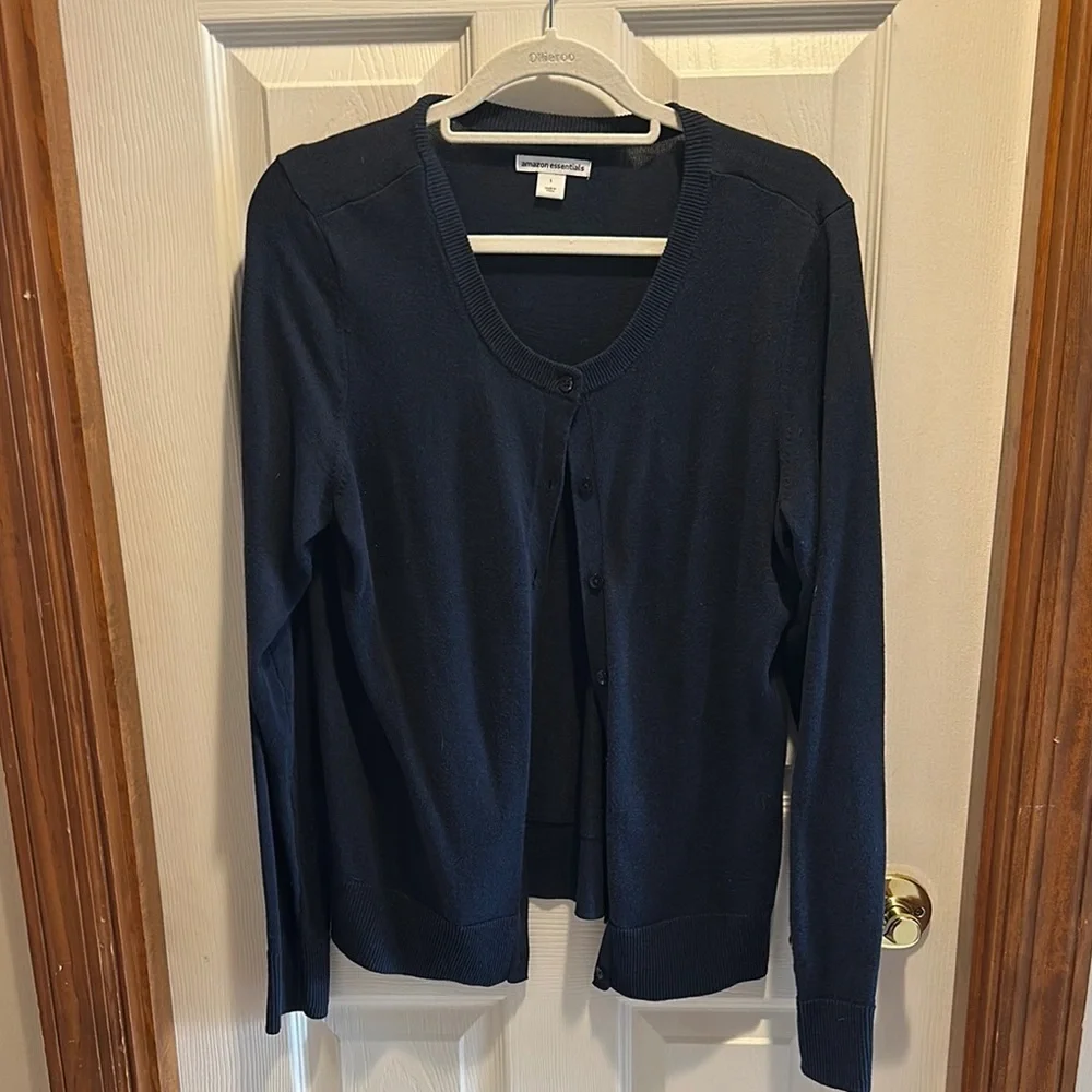 Amazon Essentials Blue Cardigan Sweater - Picture 2 of 3